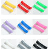 Nine colored silicone bicycle brake lever covers displayed in various shades including yellow, red, green, purple, blue, pink