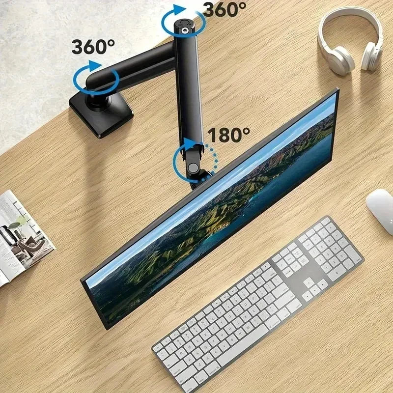 Height-Adjustable Single Monitor Desk Mount Arm