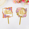 Golden Acrylic Happy Birthday Cake Topper