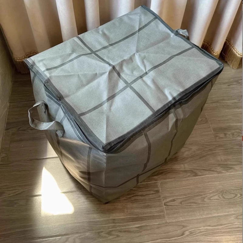Large Capacity Fabric Storage Bag with Zipper and Handles