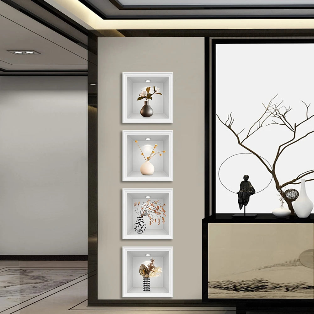 Self-Adhesive PVC Plant Wall Stickers – Waterproof & Oil-Resistant Decor for Cabinets, Tiles & More