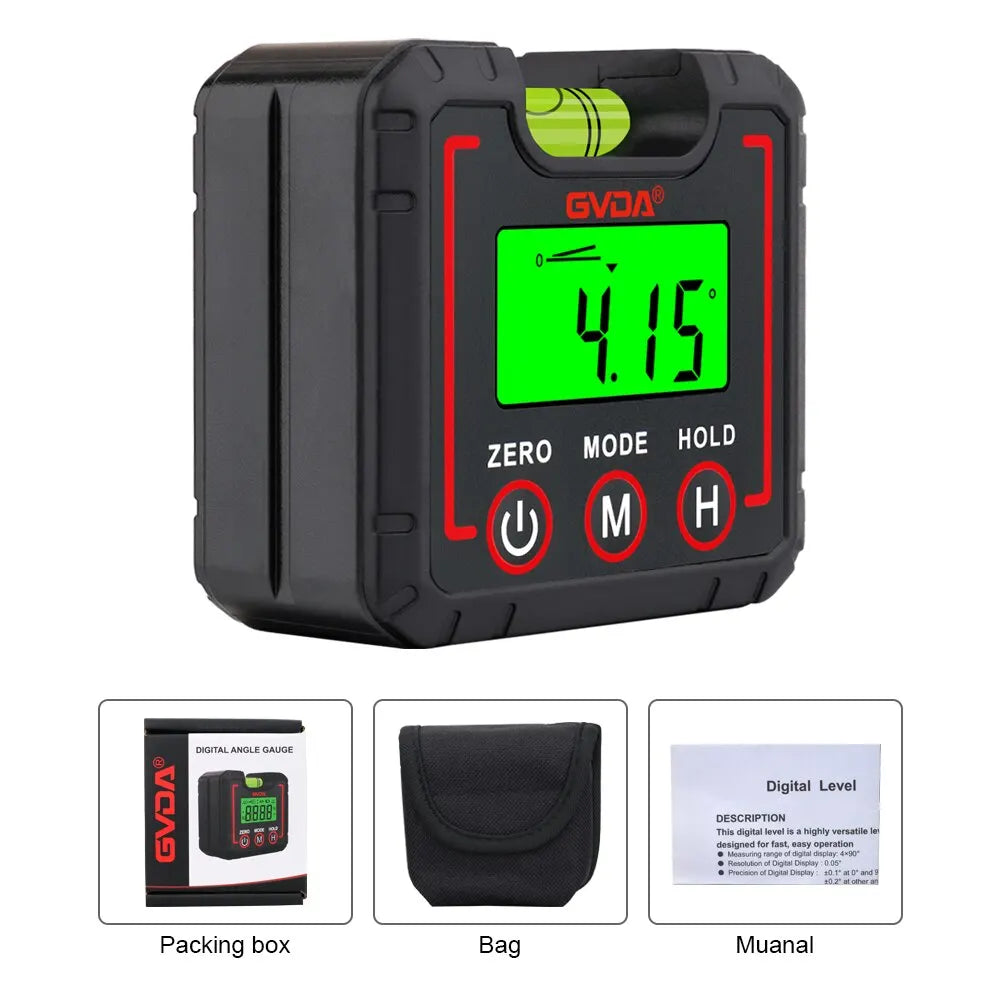 Digital Angle Gauge and Inclinometer with Magnetic Base