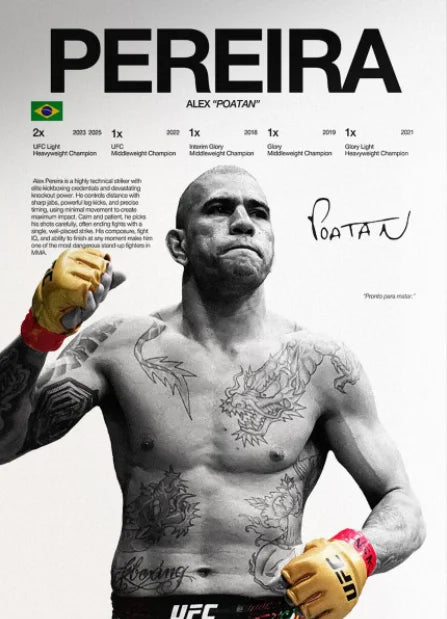 UFC Fighter Canvas Wall Art - MMA Boxing Poster for Gym & Man Cave Decor