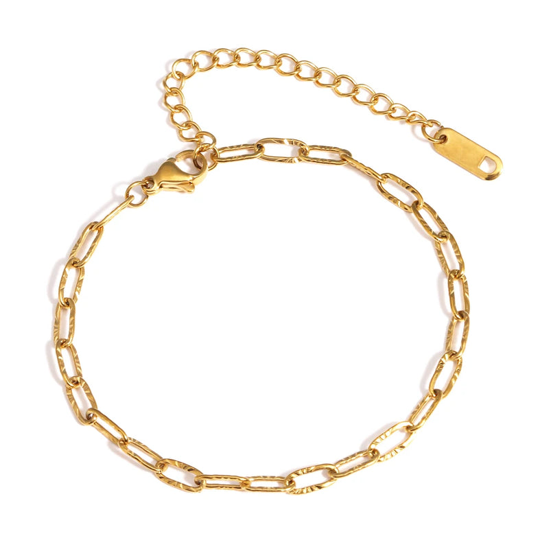 Gold-Plated Stainless Steel Link Bracelet
