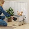 XL Stainless Steel Cat Litter Box with Lid and Scoop