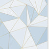 Abstract geometric pattern of light blue and white triangles on a window film