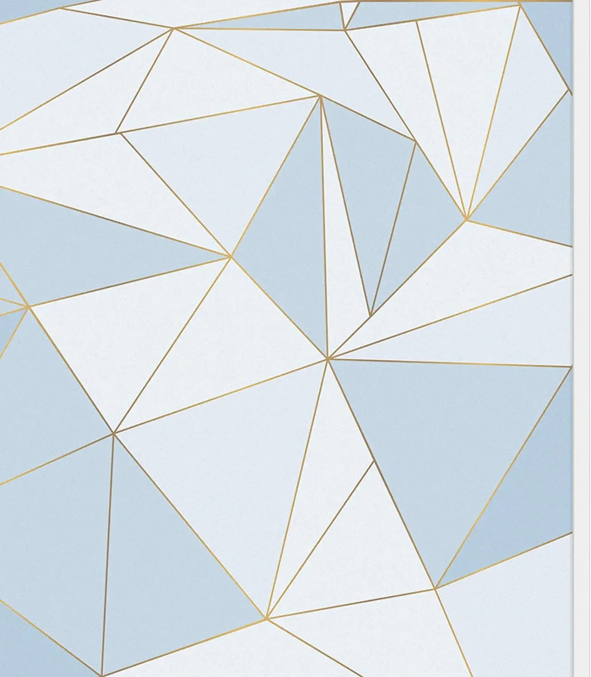 Abstract geometric pattern of light blue and white triangles on a window film