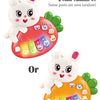 Musical animal piano toy with lights for toddlers featuring a white rabbit character and colorful buttons