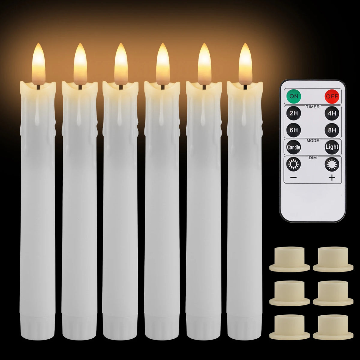 LED Flameless Taper Candles with Remote Control