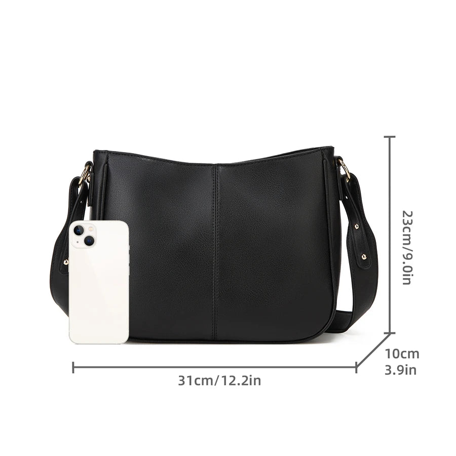 Moon Curve PU Leather Crossbody Bag