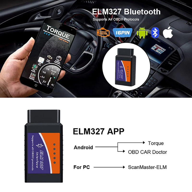 جهاز فحص تشخيصي للسيارة بلوتوث OBD2