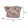 Corduroy Bear Print Makeup Bag – Large Capacity Cosmetic Organizer