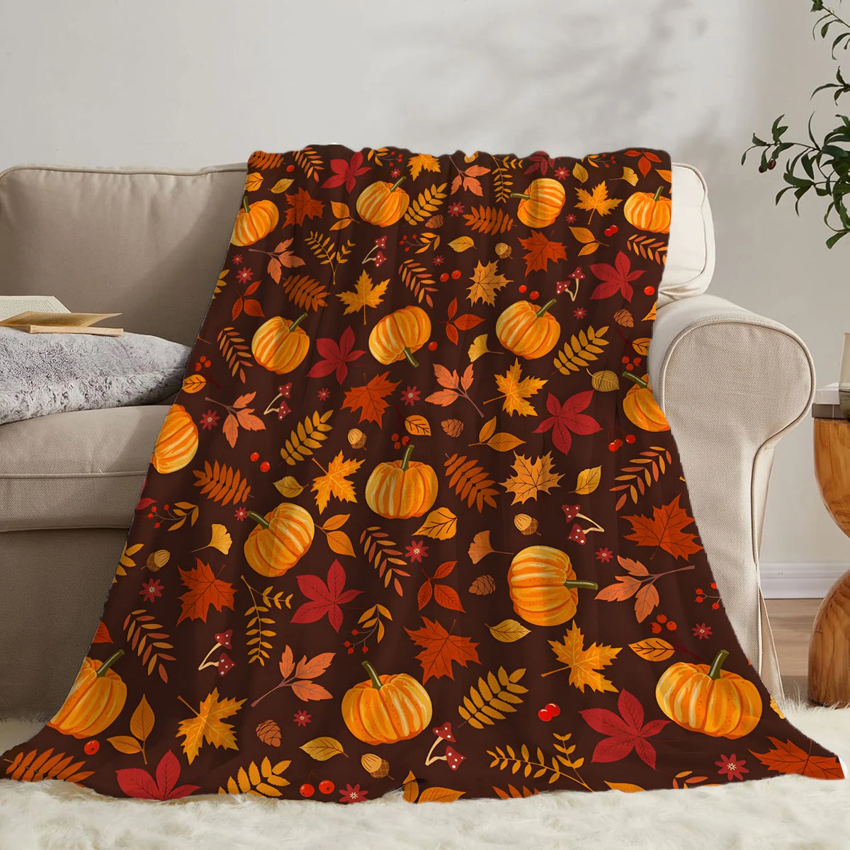 Vibrant Gradient Fleece Throw Blanket with Artistic Portraits