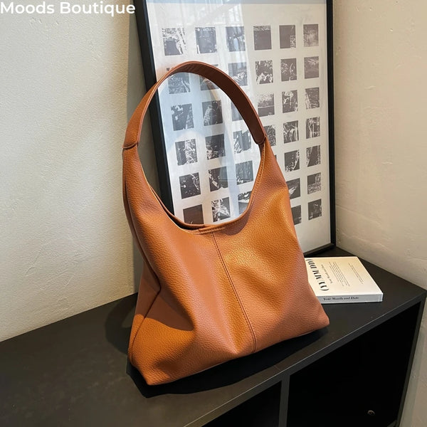 Soft PU Leather 2-in-1 Tote Bag with Detachable Mini Purse