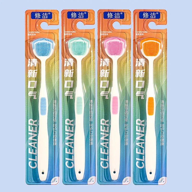 Soft Silicone Tongue Cleaner Set for Fresh Breath