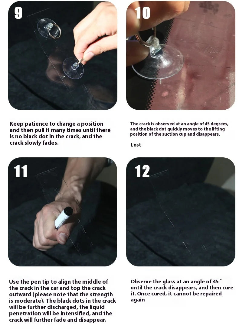 Windshield Crack Repair Kit with UV Resin