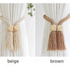 Handwoven Boho Curtain Tiebacks with Wooden Beads