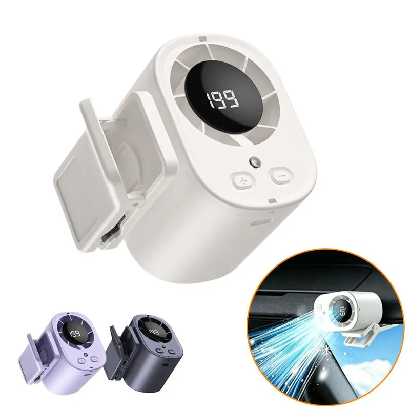 Portable Clip-On Fan with LED Display