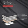 Cross-section view of a PU leather car seat cover showing layered components including fabric, sponge, and suede.