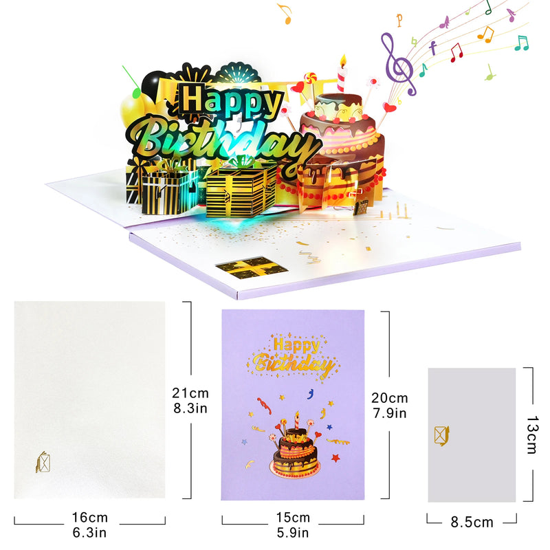 Musical 3D Pop-Up Birthday Card