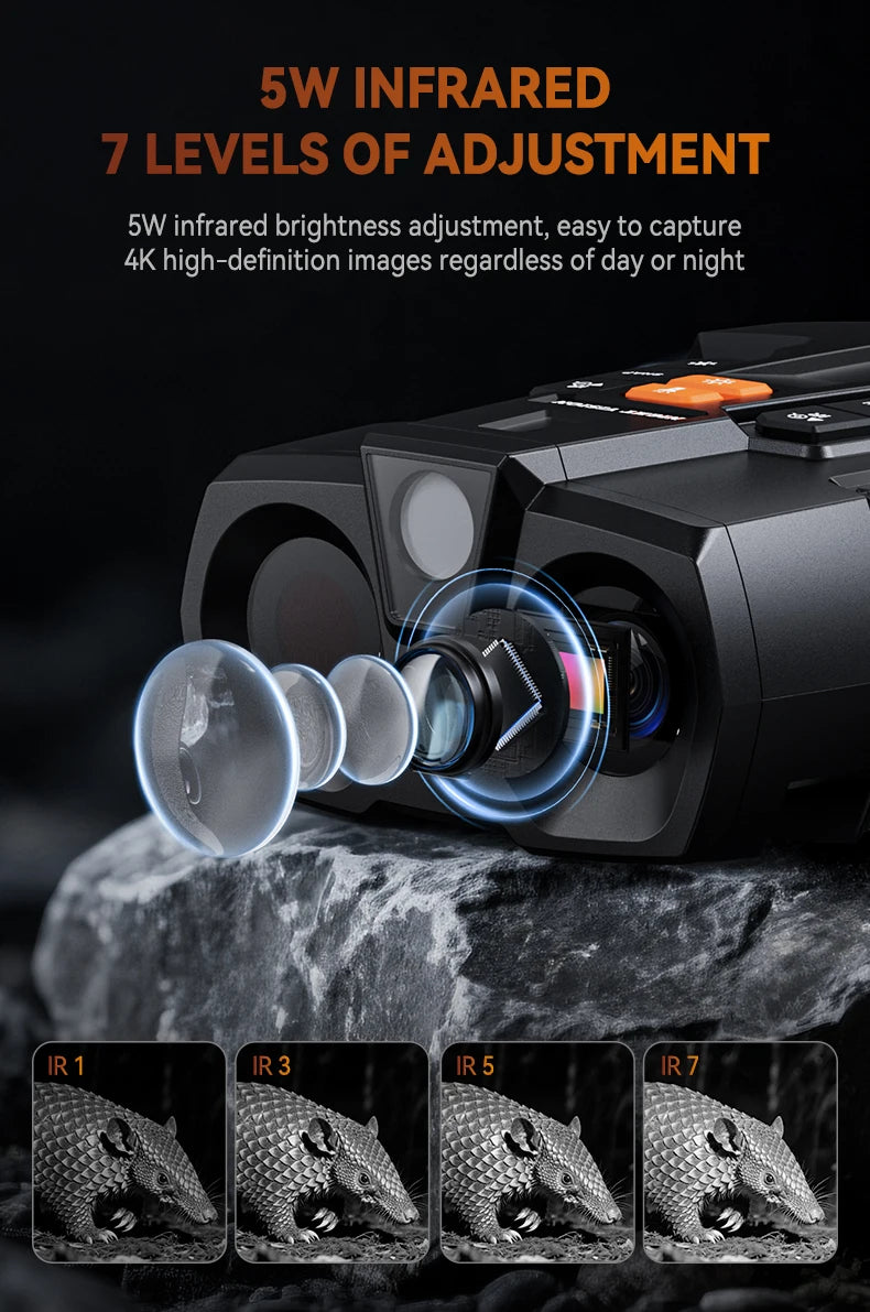 4K Night Vision Binoculars with 4.5" HD Screen and 800m Range