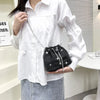 Rhinestone Bucket Crossbody Bag with Detachable Chain Strap