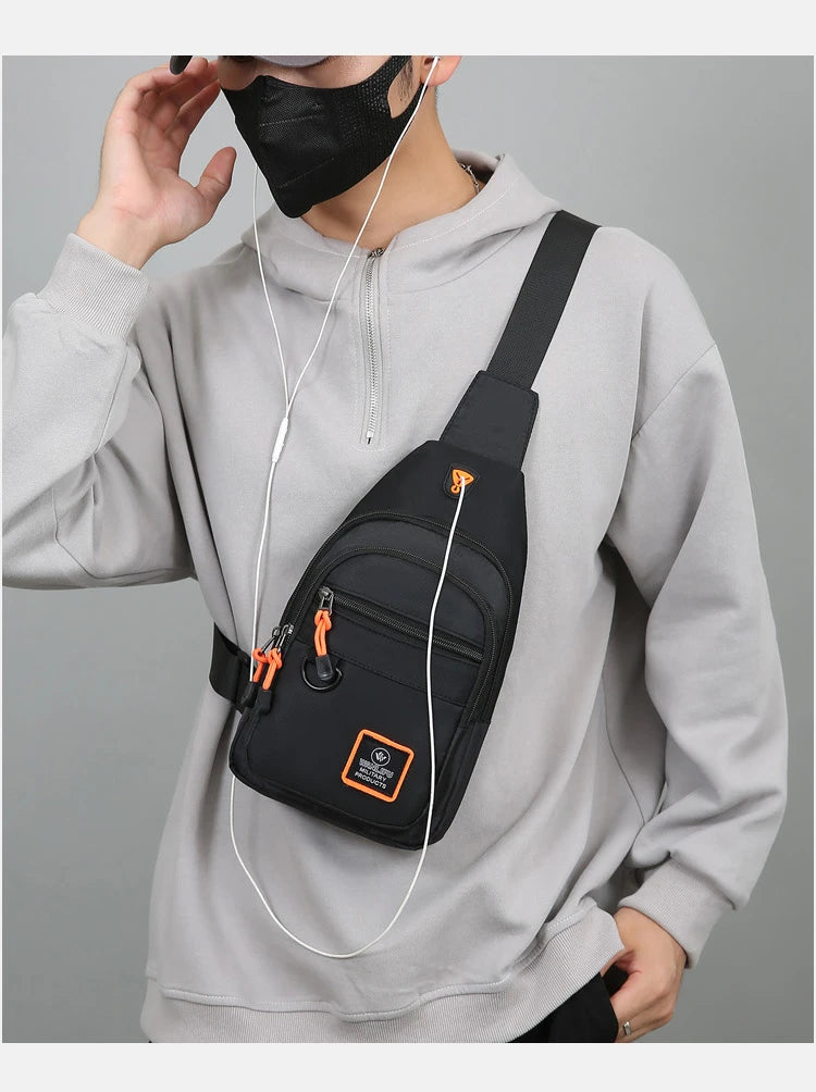 Nylon Chest Sling Bag for Men – Lightweight Crossbody Pouch