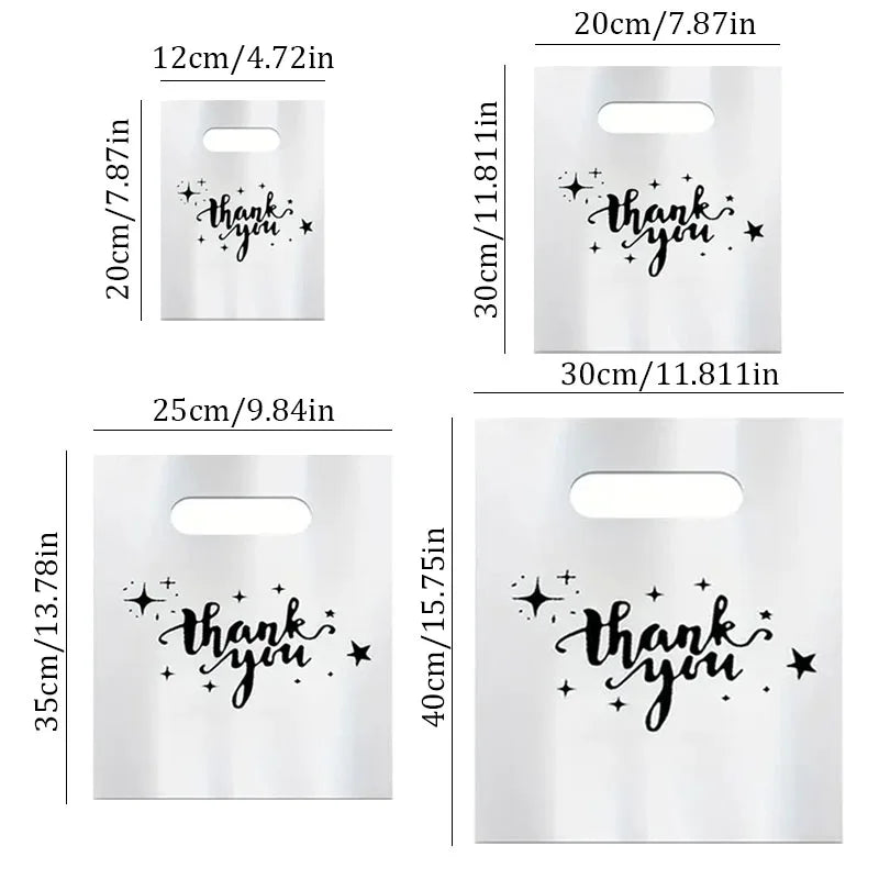 Thank You Gift Bags with Handles – Pack of 50