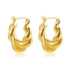 Geometric Gold Plated Huggie Hoop Earrings