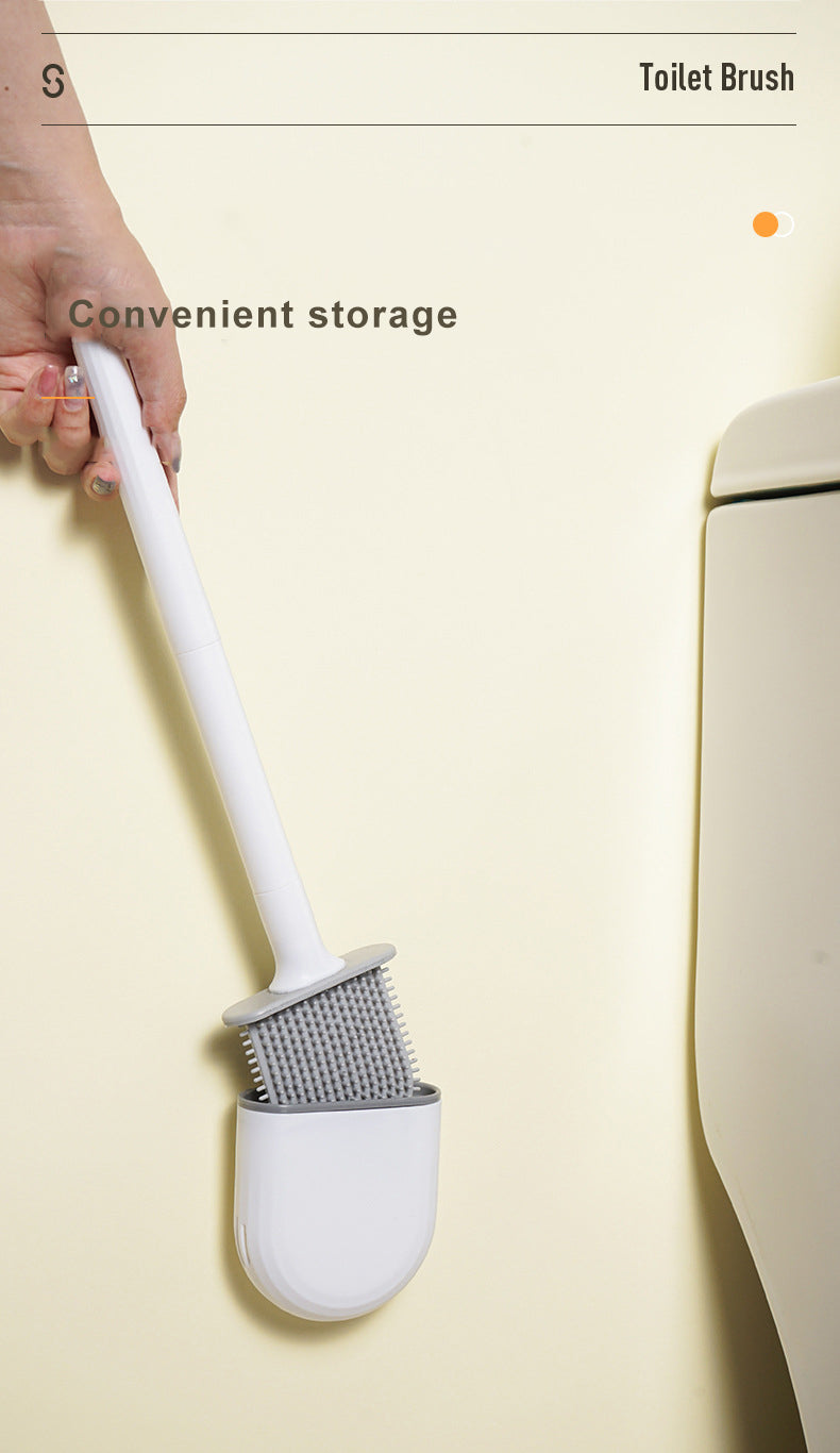 Silicone Toilet Brush with Wall-Mount Holder