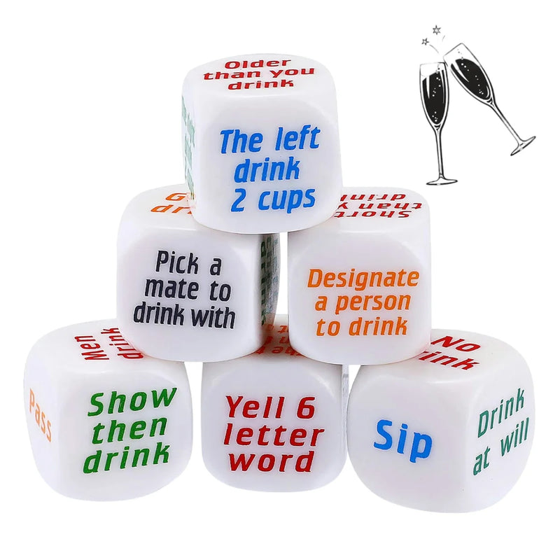 6-Piece Acrylic Drinking Dice Game Set