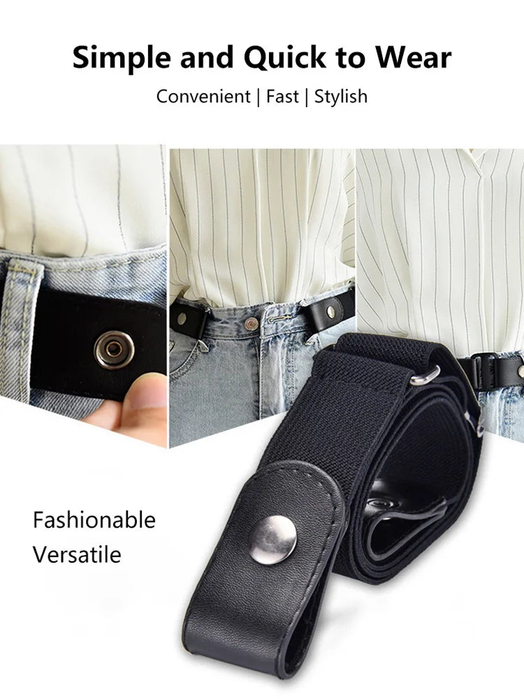 Invisible Elastic Belt for Women – Adjustable No-Buckle Waistband