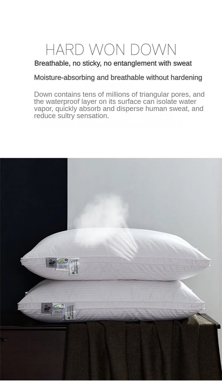 Premium Goose Down Pillow with Ergonomic Neck Support