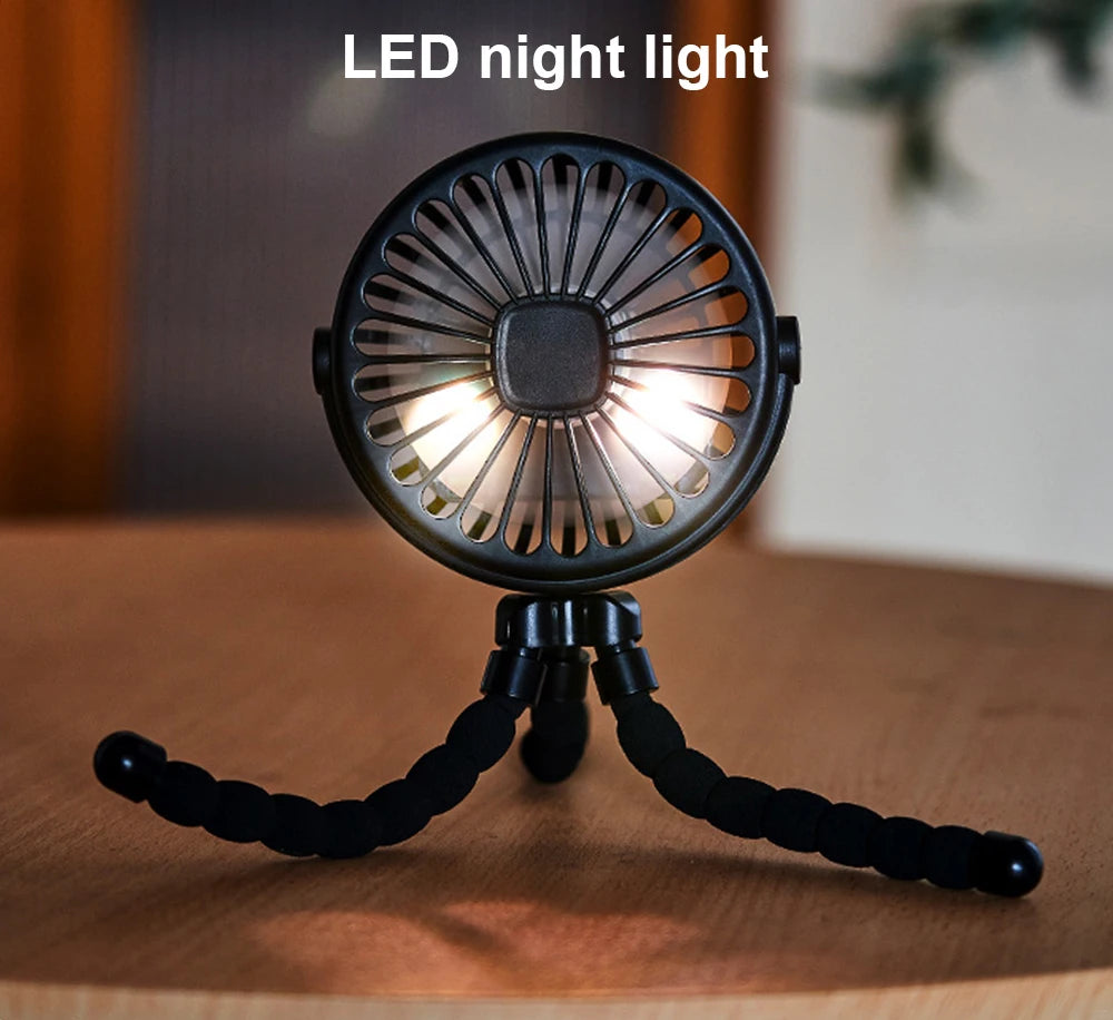 Portable Clip-On USB Rechargeable Mini Fan