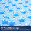 Blue non-slip shower mat with multiple suction cups for bathtub and bathroom floor