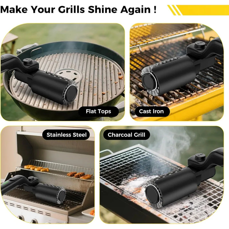 Cordless Electric Grill Brush with 360° Spin Cleaning Head – Rechargeable BBQ Scrubber