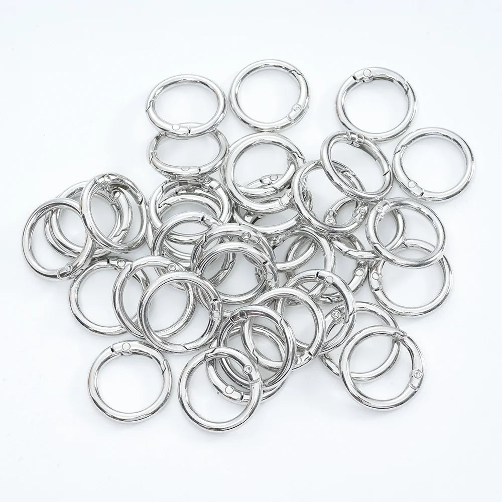 Spring-Loaded Round Carabiner Clips for Bags, Keys, and Jewelry