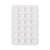A white silicone suction cup phone mount with multiple holes for hands-free viewing.