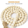 Handcrafted Natural Wood Bead Garland with Tassels for Boho & Farmhouse Decor