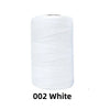 A spool of white ice silk crochet yarn for knitting and DIY crafts.