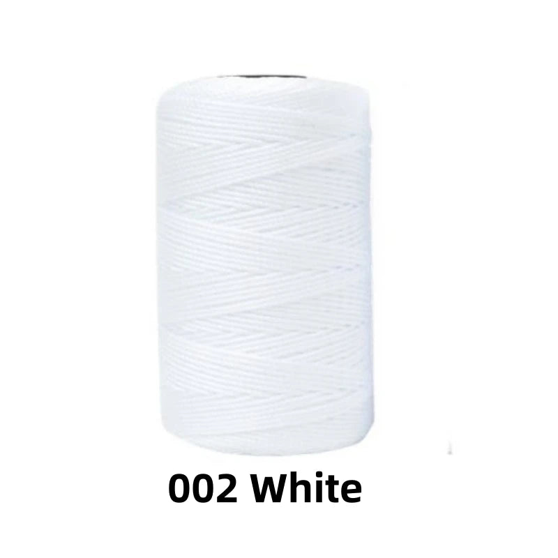 A spool of white ice silk crochet yarn for knitting and DIY crafts.
