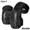 A pair of black heavy-duty professional knee pads with gel comfort padding shown from above.