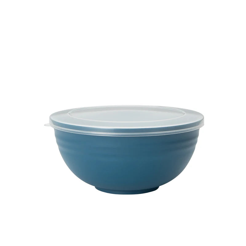 A light blue airtight storage bowl with a clear lid.
