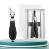 Angled Stainless Steel Nail Clippers for Thick Nails — Set of 3