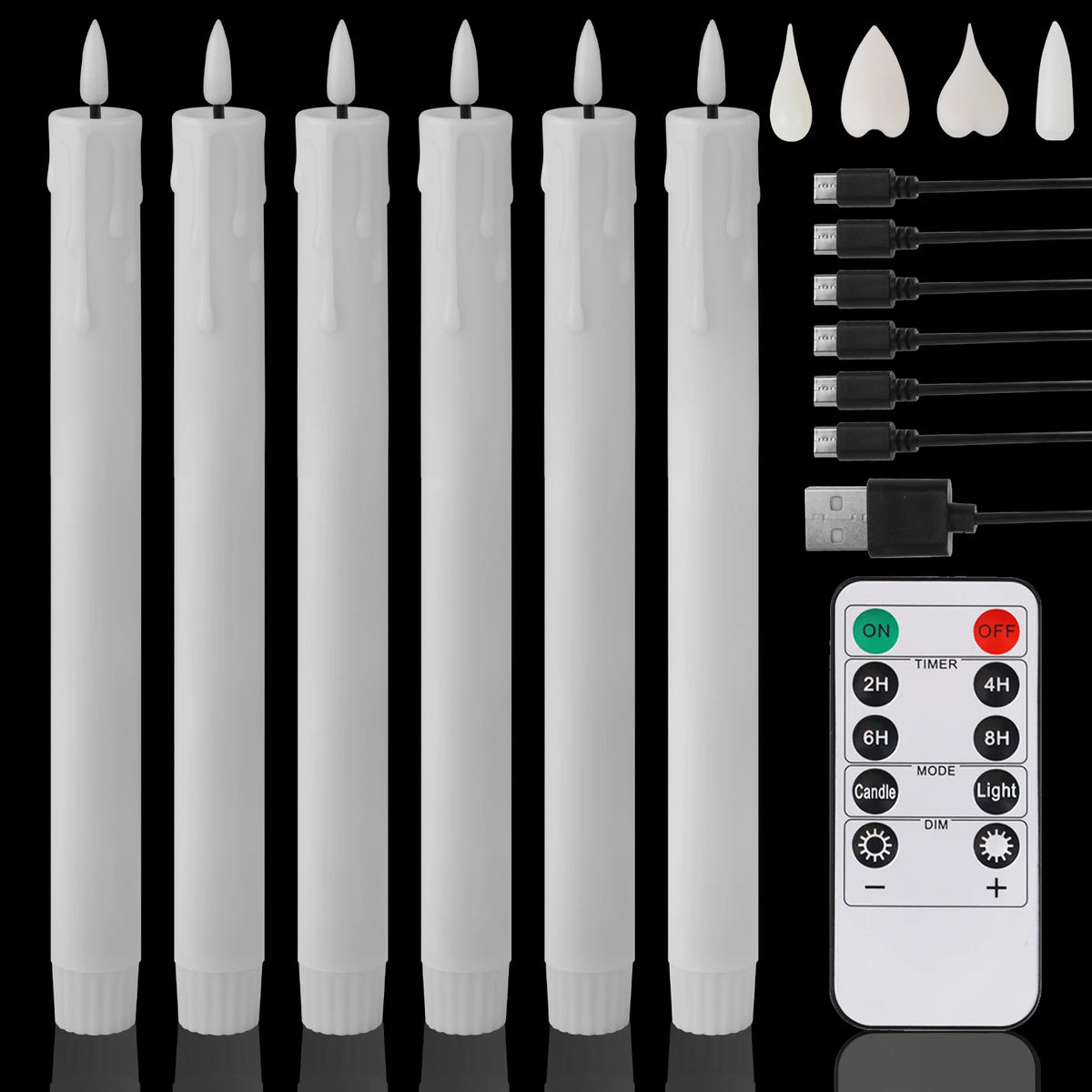 LED Flameless Taper Candles with Remote Control