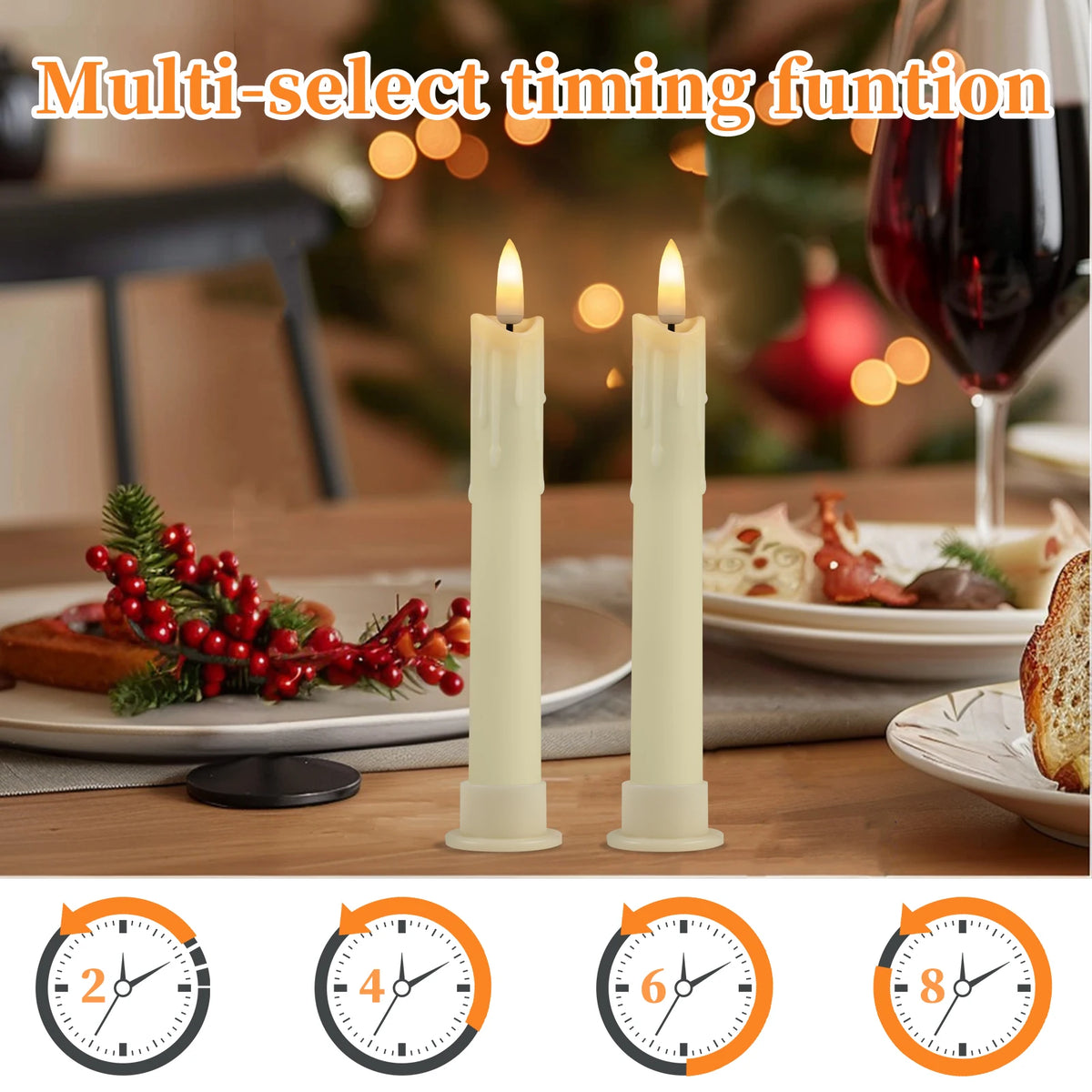 LED Flameless Taper Candles with Remote Control