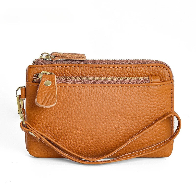 PU Leather Wallet with Wrist Strap and Coin Purse