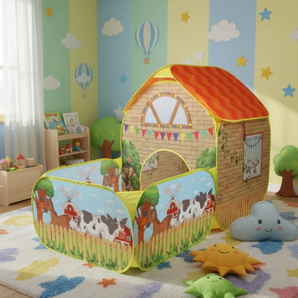 Kids' Pop-Up Garden Play Tent with Steel Frame