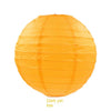 An orange paper lantern with a round shape.