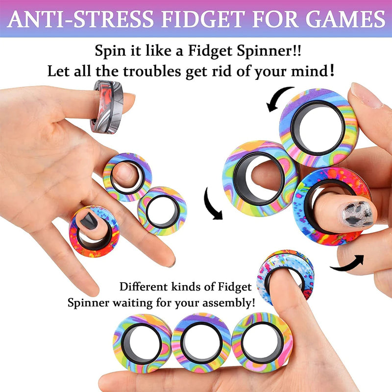 Magnetic Fidget Rings - 3 Pack